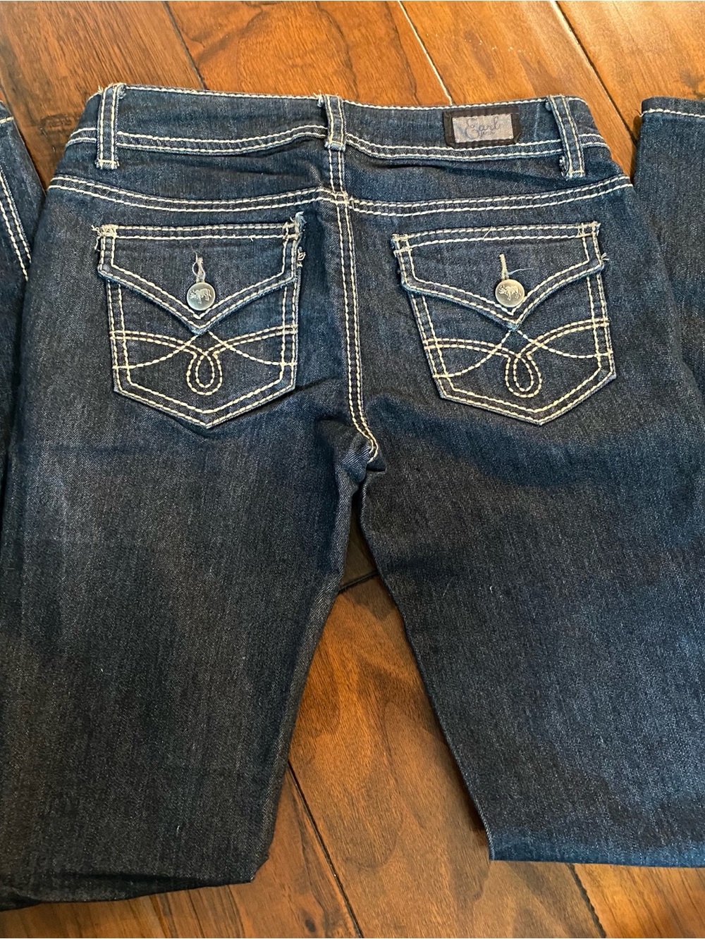 Earl Jeans Dark Blue Bootcut Jeans with Contrast Stitching Size 1